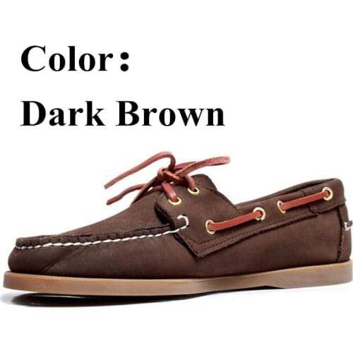 Mens Designer Shoes Men Genuine Leather Docksides Classic Dark Brown Boat Shoes For Homme Femme X158 Hombre Mujer Nautico Shoes