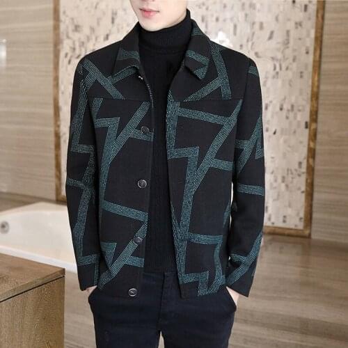 2021 Autumn Men Wool Trench Coat Jacket for Men Turndown Collar Casual Loose Coats Business Social Male Clothing Brand Overcoat