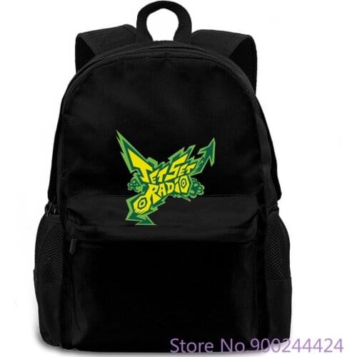 New Jet Set Radio Logo Anime Cartoon Game Mens Black Size To 3XL New Metal Casual backpack