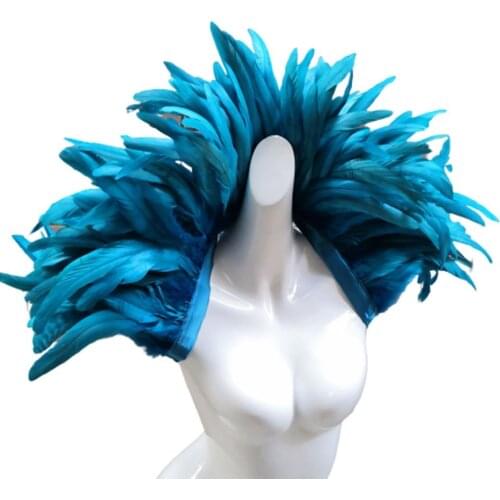 Free Shipping Solid Halloween Costume Rooster Feather Shoulder Wrap Feather Shawl Feather Scarf