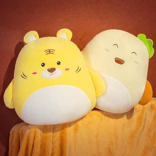 Variety Styles Bear&Tiger&Rabbit&Duck Plush Pillow With Blanket Soft Cartoon Animal Stuffed Handwarm Doll Gifts Nap Cushion