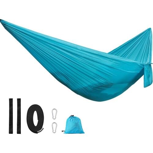 Portable Camping Hammock,Double Hanging Bed,Lightweight Nylon Parachute Hammock, Outdoor Survival Travel Leisure Sleeping