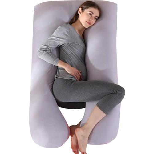 Luxury Sleep Support Pillow for Pregnant Women Body Cotton Pillowcase U Shape Maternity Pillows Pregnancy Side Sleepers Bedding