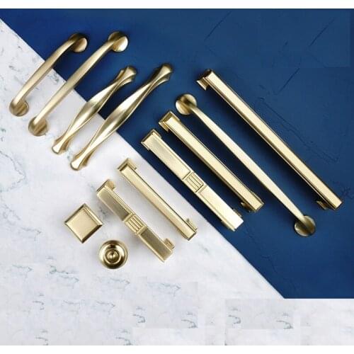 Cabinet Door Handle Furniture Hardware Wardrobe Door Long Handle Cabinet Door Handle Copper Wire Drawing Drawer Handle Knobs