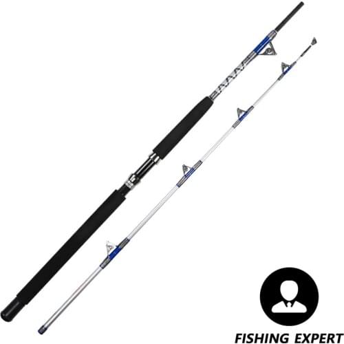 Fishing Tackle 1.98 2.1M Heavy Boat Fishing Rods Pulley Guide Ring Deep Casting Rod Anchor Sea Fish Pole Hard Carbon Fiber Pesca