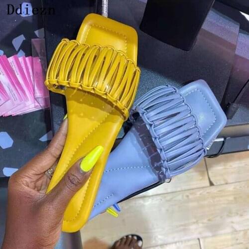 Slippers Women Flip Flop Summer Shoe New 2021 Casual Flip flops Indoor Japanese Style Square Toe Slides Female Shoes Beach Slide