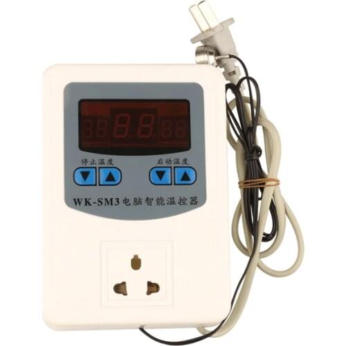 WK-SM3 Computer Intelligent Adjustable Digital Heating Thermostat with Magnet Probe Automatic Temperature Control Switch Socket