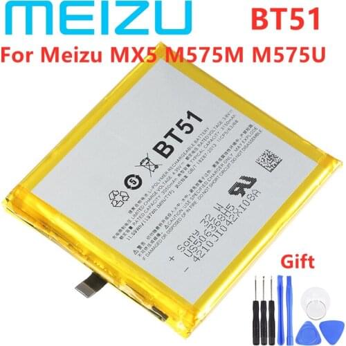 Meizu High Quality 100% Original Battery 3150mAh BT51 For Meizu MX5 M575M M575U Mobile Phone Batteries+Free tools