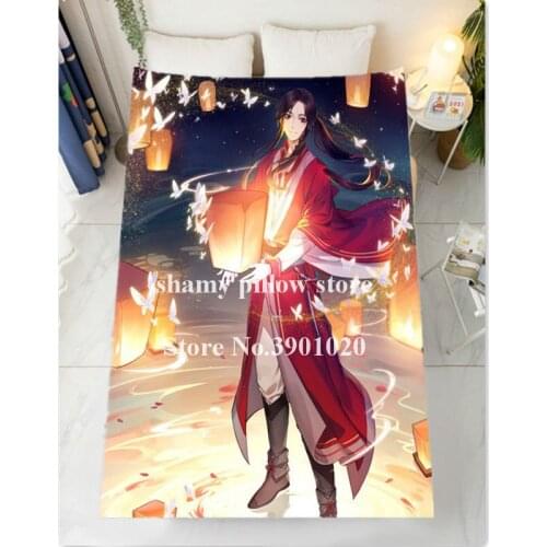 Woman Anime Heaven Officials Blessing Blanket Bedding Sofa Warm Tian Guan Ci Fu Flannel blanket Bedspread Home Textile