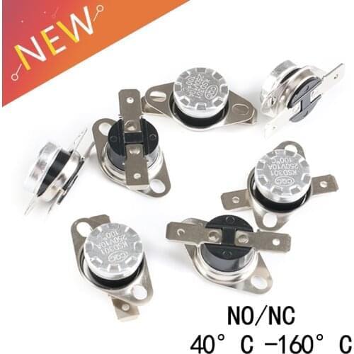 10Pcs/set KSD301 250V 10A 40~160 degree Ceramic Normally Open/Normally Closed Temperature Switch Thermostat 40 70 80 90 100 110