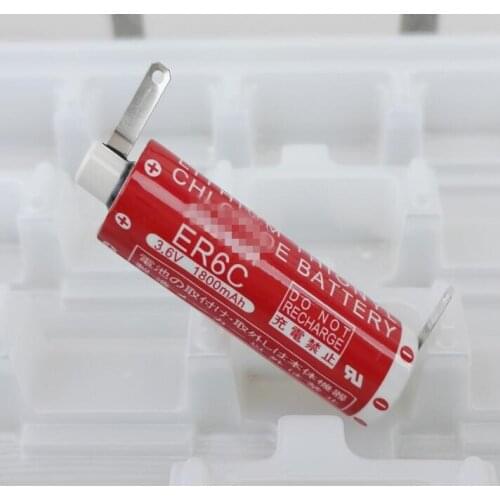 10pcs/lot New Original AA 14500 ER6C 3.6V Lithium Battery PLC Batteries Free Shipping With welding feet