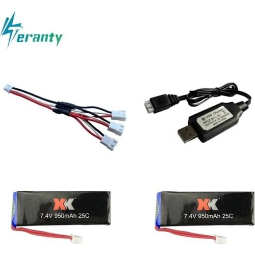 7.4V 950mAh Lipo Battery with charger For XK X251 RC Quadcopter Helicopter Spare Parts for 7.4v 25c drone battery