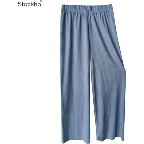 Womens Pants High Waist Wide Leg Trousers Summer Womens Fashion Straight Leg Trousers Uniform Bottom Casual Sweatpants 18-35Y