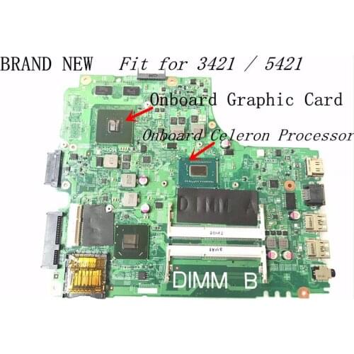 FAST SHIPPING,11204-1 DNE40-CR PWB :5J8Y4 REV : A00 FOR DELL INSPIRON 3421 /5421 LAPTOP MOTHERBOARD.ONBOARD CELERON CPU +GPU