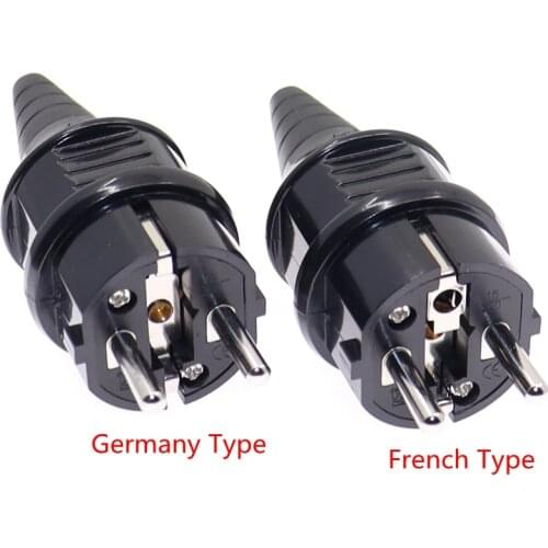 European Schuko 16A Power Plug IP44 Industry France/Germany Connector EU 2 Round Pins Adapter Type F AC Electrical Power E-012