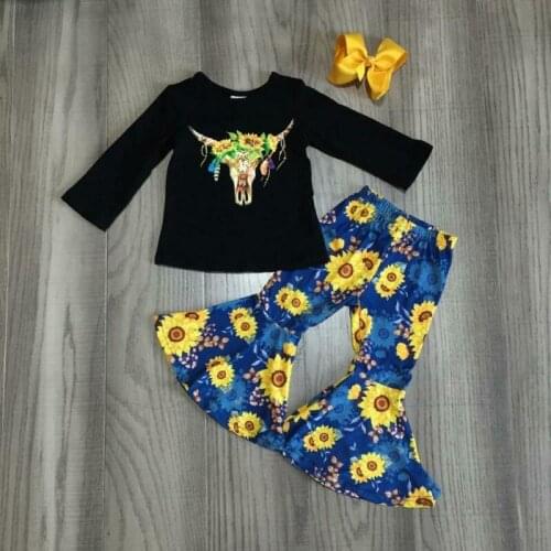 Imcute 2020 3PCS Cotton Blend Toddler Baby Girl Tracksuit Clothes Cotton Print T-shirt Sunflower Pants Outfits 1-6T