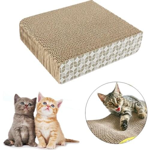 Square Cat Scratcher Cardboard Bed Pad For Protecting Furniture Grinding Nails Pet Products Pet Scratcher Cat Playing Toys