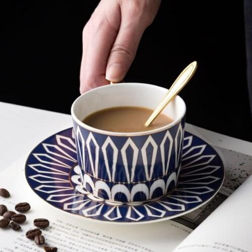 Coffee cup European-style small luxury tea set light ceramic Nordic court style single elegant high-level exquisite