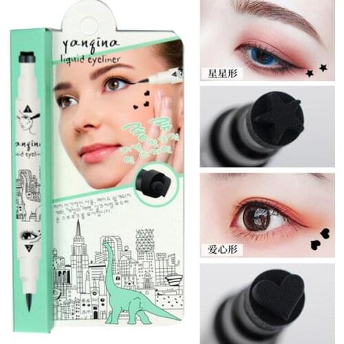 Beauty black eyeliner stamp double-headed waterproof non-smudged dotted star eyeliner stamp