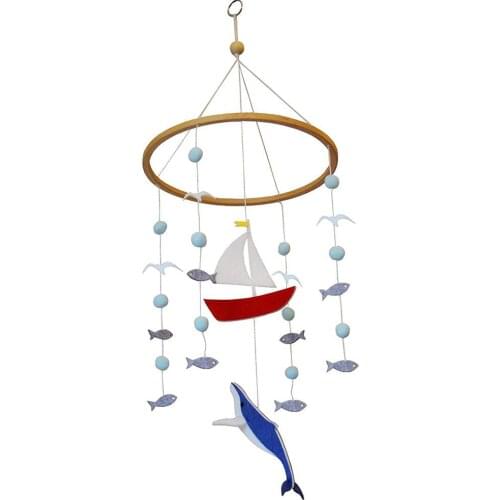 Baby Crib Mobile Baby Bed Bell Whale Sailboat Unique Ocean Scene Baby Shower Gift Nursery Decoration Non-woven Fabric
