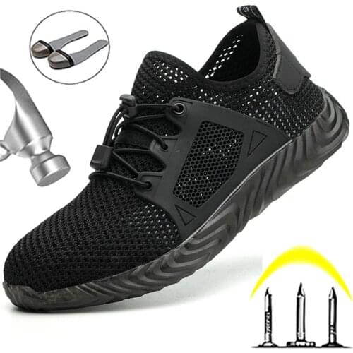 Plus Size 50 Safety Shoes Men Ryder Shoes Steel Toe Cap Work Shoes Sneakers Men Puncture-Proof Work Indestructible Footwear