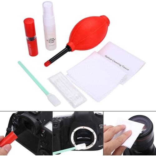 7 in 1 Lens Cleaning Kit Set cloth Camera Computer Air Blower Swabs Wipes Retractable Brush Lens Sensor Screen Cleaning Fluid