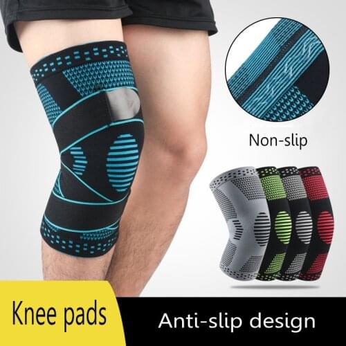 1Pce Sports Kneepad Men Elastic Knee Pads Breathable Bandage Knee Brace Basketball Cycling Protector Support
