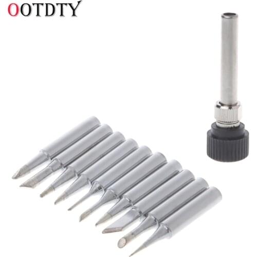 11 Pcs 900M-T Soldering Iron Tips Lead Free For Hakko 936 Lukey 852D 898d SAIKE Soldering Station