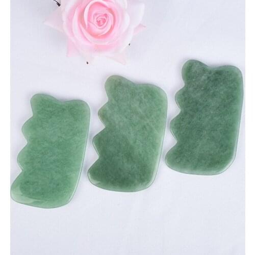 Natural Green Aventurine Guasha Stone China Traditional Health Care SPA Scraper Face Back Foot Massage Guasha Tool