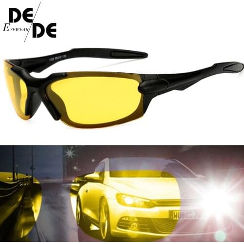 2019 Night Vision Glasses for Driving Goggles Anti-glare Yellow Lens Car Drivers Sun glasses for Men Women Eyeglasses 130