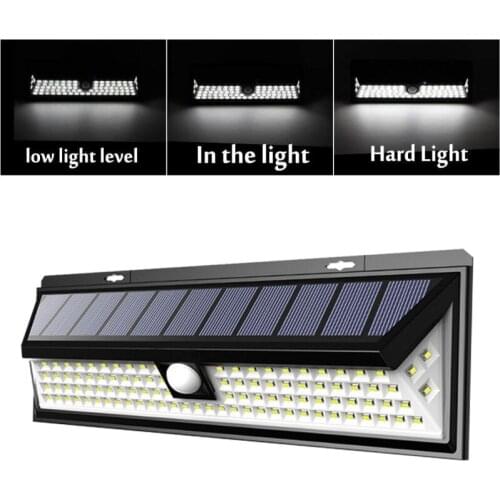 Equipped With Remote Control Solar LED Wall Light Solar Outdoor Security Lighting Night Light Waterproof Motion Sensor Detector