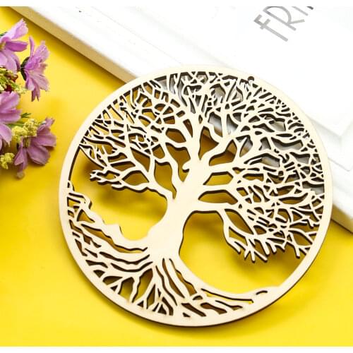 140mm Occult Energy Symbol Tree of Life Oriental Wall Art Decoration Yoga Meditation Sacred Geometry Hollow Wooden Home Pendant