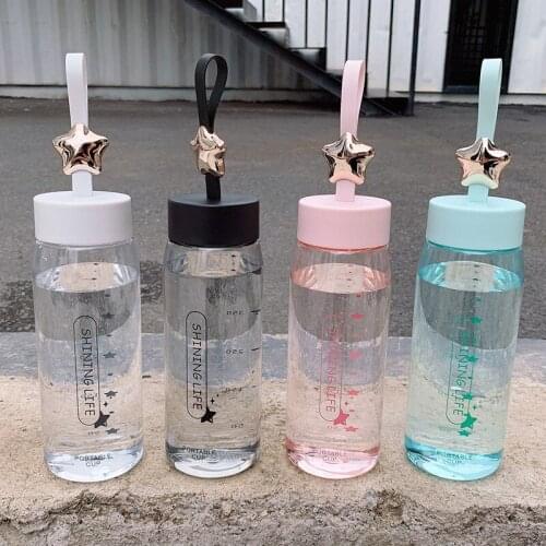 Simple Creative Portable Plastic Water Cup Very Light Portable Star Sports Cup Cute Couple Outdoor Large Capacity