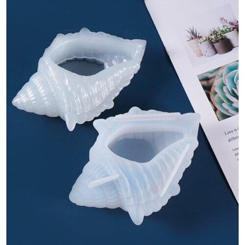 DIY Crystal Epoxy Multifunctional Practical Conch Storage Box Silicone Mold Irregular Ocean Wind Swing Table Resin Model