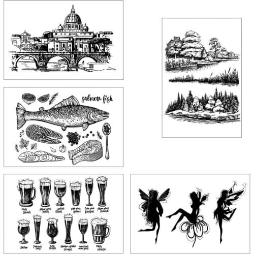 Variou Tree Grass Clear Stamp For Scrapbooking Transparent Silicone Rubber DIY Photo Album Decor D2TD