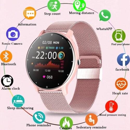 LIGE New Smart Watch Men Women Full Touch Screen Heart Rate Monitor Sport Bracelet Waterproof Ladies Smartwatch for Android iOS