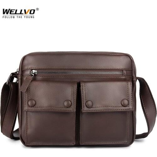 Men Crossbody Bag Soft PU Leather Messenger Bags Mens Zipper Shoulder Flap For Male Handbags Business Handbag Bolsa Brown XA14C