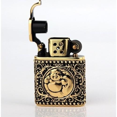 Retro Armor Tathagata High-end Pure Copper Shell Kerosene Lighter Smoking Accessories for Weed Regalos Para Hombre Originales