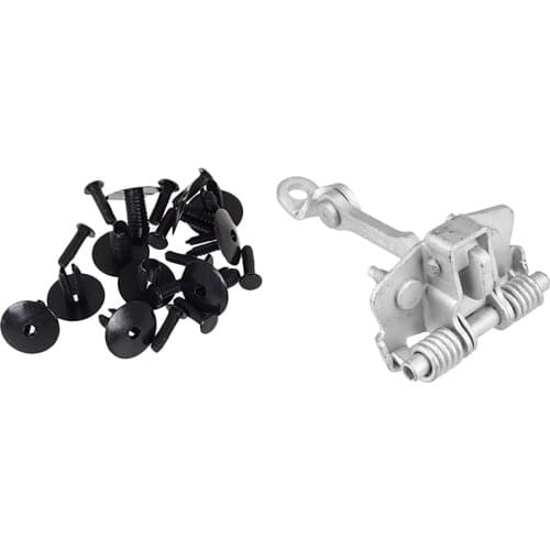 1 Pcs Front Door Hinge Check Stopper Strap & 50Pcs Fender Lined with Fasteners Rivet Snaps Panel Snaps