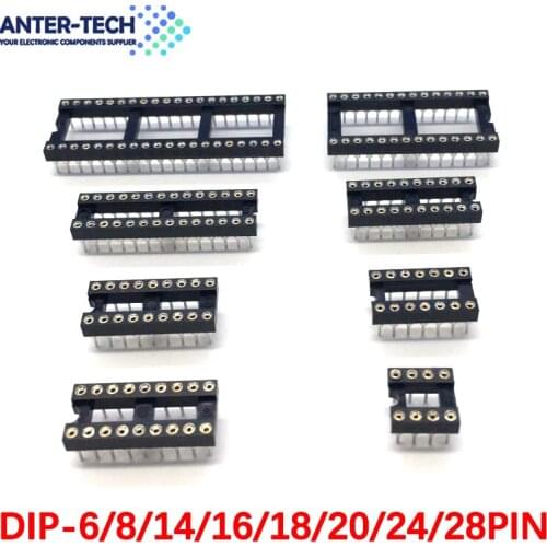 10PCS Round Hole IC socket Connector DIP 6 8 14 16 18 20 24 28 40 pin Sockets DIP6 DIP8 DIP14 DIP16 DIP18 DIP20 DIP28 DIP40 pins