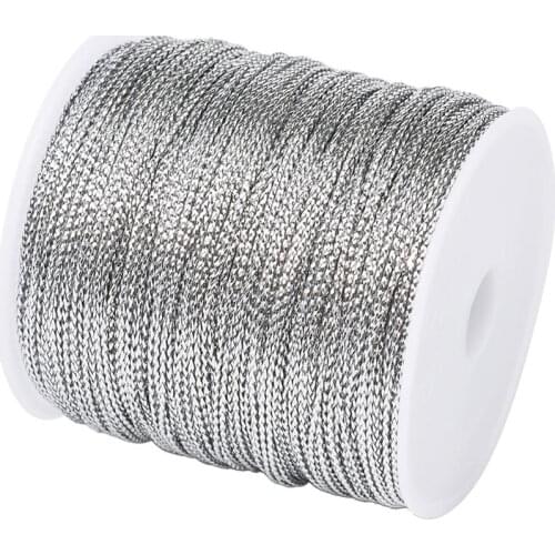 100m/roll 1mm Braided Thread Metallic Cords for Jewelry Making String Jewelry Craft Cords
