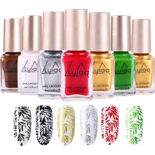 12-Color Printing Oil Nail Color Painting Flower Nail Polish Glue Gel Polis X7YB