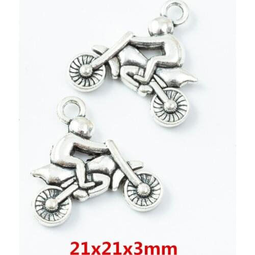 25 pieces of retro metal zinc alloy Cyclist pendant for DIY handmade jewelry necklace making 6797