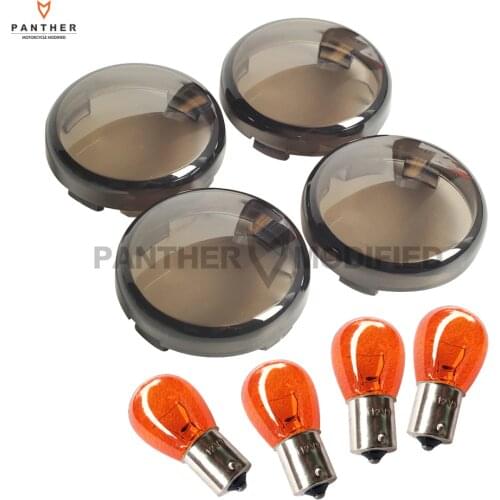 4 Pcs Red Motorcycle Turn Signal Lights Indicator Lens Cover Case for Harley Street Electra Road Glide King Fat Boy