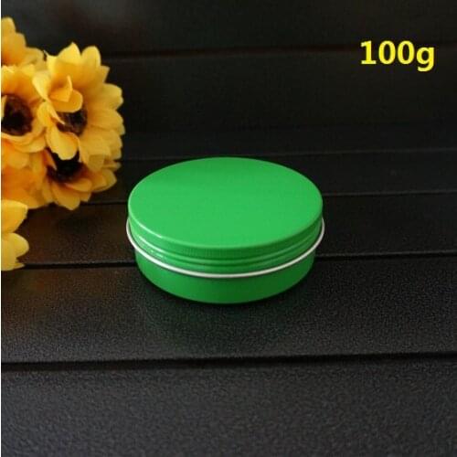 82*29mm 100g 100ml Green Aluminum Box Metal Tin Cans Empty Round Cosmetic Cream Container DIY Refillable Jar Tea Aluminum Pot