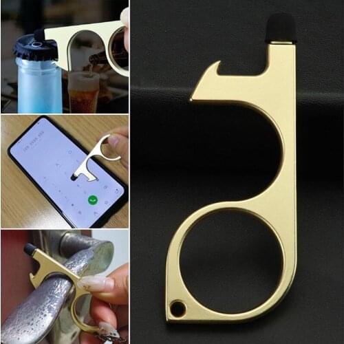 Anti Contact Door Opener No Touch Key Door Opener Key Chain Non-contact Door Handle Elevator Artifact Keychain