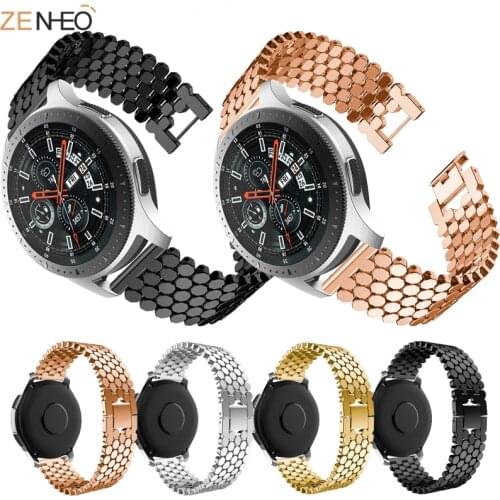 22mm Bracelet for Samsung Galaxy watch 46mm high quality stainless steel wristband strap metal band for Samsung Gear S3 strap