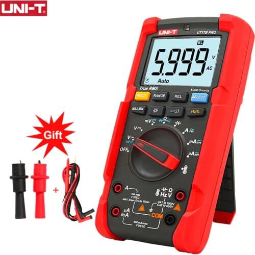 UNI-T UT15B UT17B Pro 1000V Digital True RMS Multimeter Handheld Anti-burn AC DC Frequency Capacitance Voltage Tester Meter