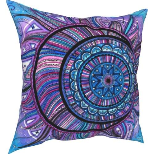 Zodiac Mandala Watercolor Art Pillowcase Printed Polyester Cushion Cover Decorative Pillow Case Cover Seat Wholesale 40X40cm