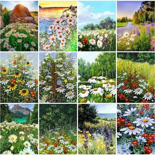 EverShine 5D Diamond Painting Flowers Full Drill Square Diamond Embroidery Chrysanthemum Picture Of Rhinestones Home Decor